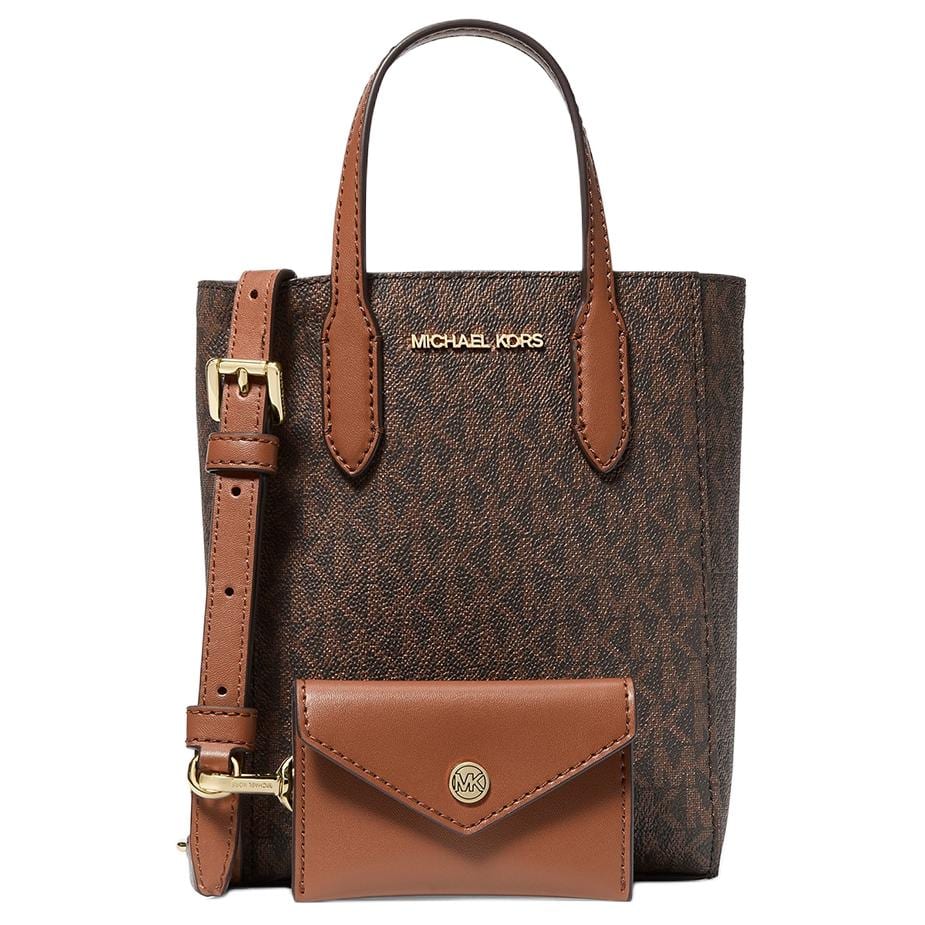MICHAEL KORS Coated Canvas Shoulder Bag, Crossbody Bag, Handbag Mini Women's Dark Brown 35F4G2VC0B-BROWN