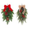 Classic Red and Green Plaid Christmas Wreath for Door or Hotel Decoration