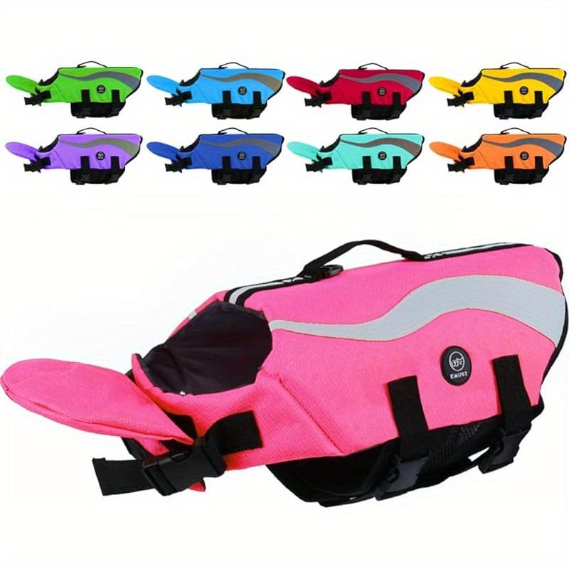 Регулируемый спасательный жилет для собак - повышенная плавучесть, прочная спасательная ручка для мелких и крупных пород, нейлоновый жилет для плавания с фиксатором
