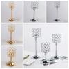 Metal Crystal Candle Holder Hollow Craft Candelabra  Wedding Venue Floral Arrangements