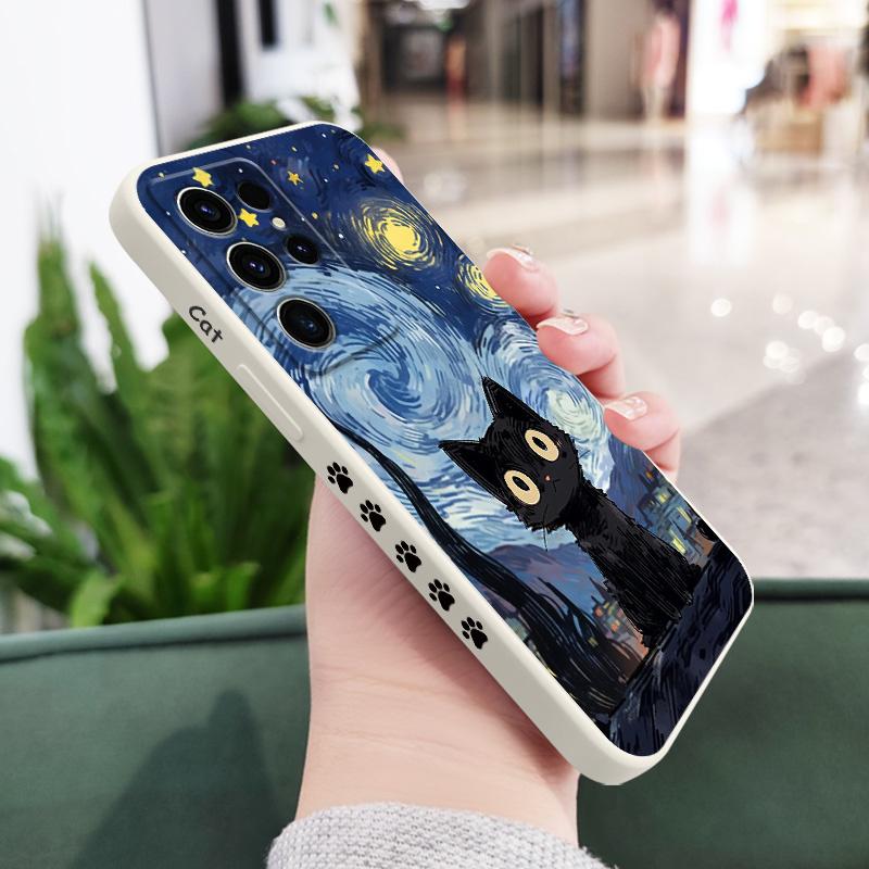 Чехол со звездным котом для Samsung Galaxy S26 Plus Ultra Силиконовый чехол