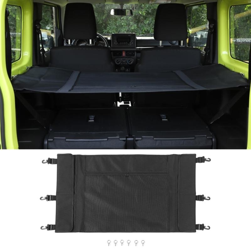 Для Jimny JB64 JB74 Задняя крышка багажника Полка для груза Тент для груза Сетка для багажа Сумка для хранения Шторка с карманом-органайзером