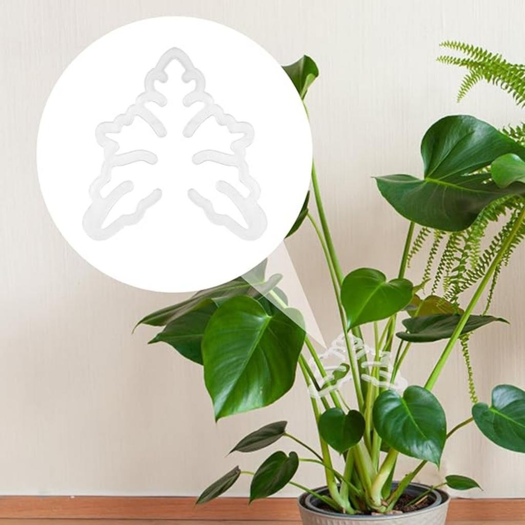 Plant Support Stakes Monstera Shaped Plant Stand, Acrylic Flower Shape Plant Growth Accessories for Indoor Outdoor Plants