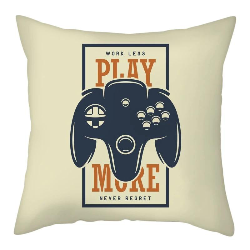 45x45cm Gaming Handle  Room  Player Decoration Pillowcase Comfortable Sofa Chair Car Cushion Cover Home Decor
