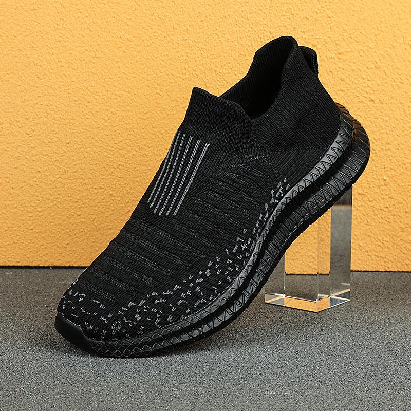Большие размеры Slip-on Fashion Casual Sock Shoes Мужские летающие тканые легкие кроссовки Модная мужская обувь