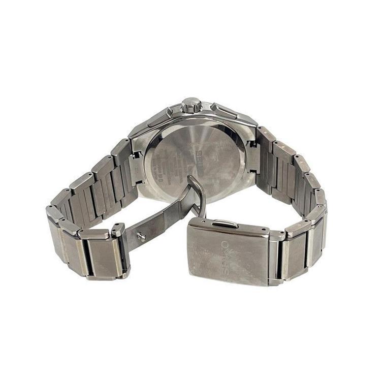 Seiko Мужские часы с титановым ремешком, кварцевый механизм на солнечных батареях, серый циферблат SBXY043 SBXY043