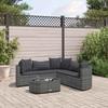 VidaXL Garden Furniture Set 6 Pcs with Grey Cushions, Wicker Resin, Outdoor Sofa Set, Garden Corner Sofa, 3308394