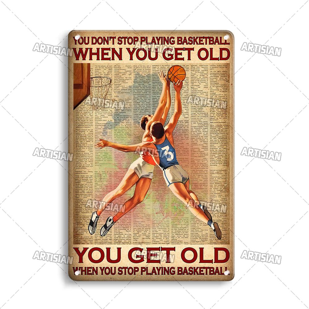 Ретро баскетболист металлическая жестяная табличка классическая спортивная декоративная тарелка мужская пещера домашняя кухня настенный декор металлический знак