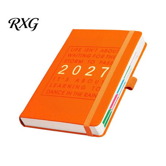 High Capacity Notebook for Journaling 2027 English Weekly Planner A5, 320 Page Schedule with Elastic Yearly Journal Students Band & Pen Holder,