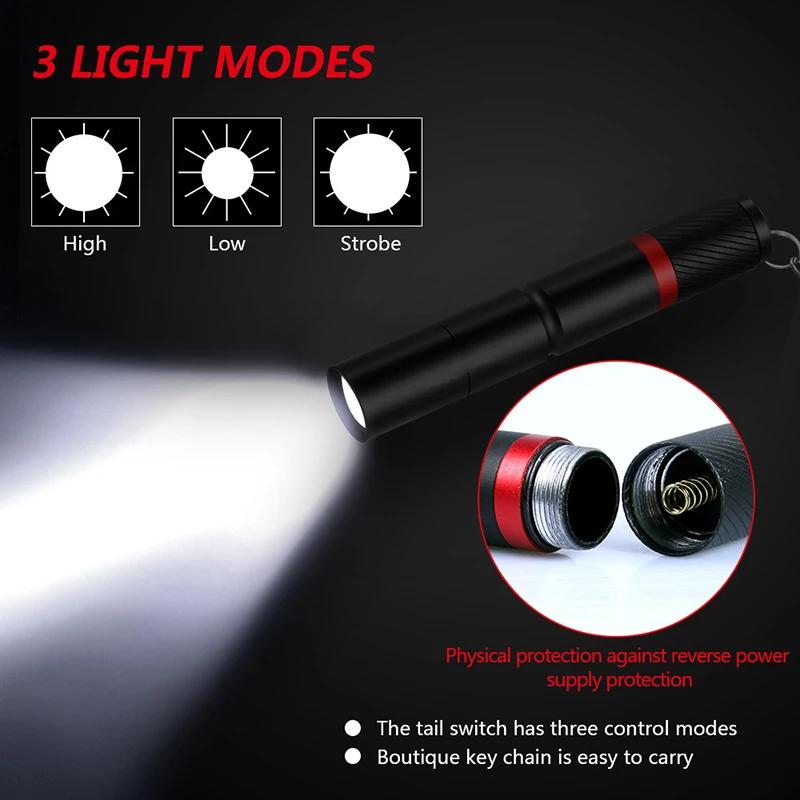 Mini LED Flashlight XPE Portable Fixed Pen Light Waterproof Torch Camping Emergency Outdoor Walking Lantern Keychain Flashlight