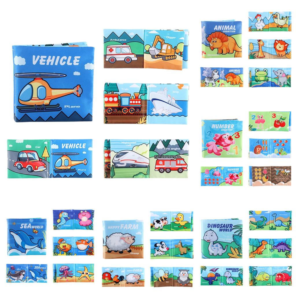 Мягкая тканевая книжка для малышей 0-3 лет, не рвущаяся, развивающая игрушка с шуршащей бумагой для младенцев и малышей