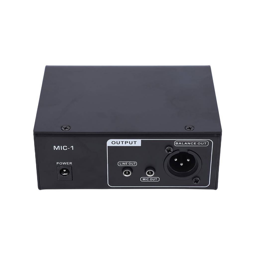 Microphone Preamplifier 1 Channel XLR Mic Preamp Adjustable Gain Balanced Phantom Power Low Noise Metal Shell