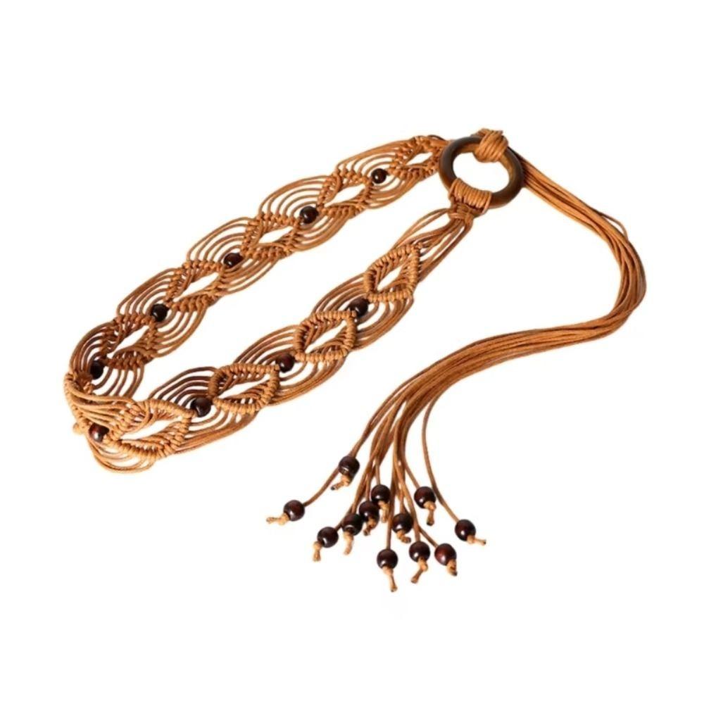 Woven Knot Female Waist Rope Wax Rope Ethnic Style Waist Chain Casual Dress Waistband Girls