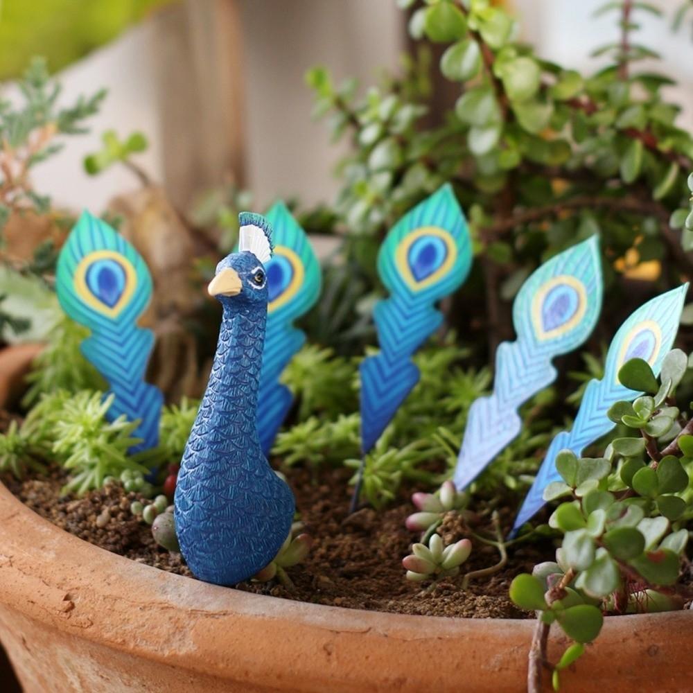 Splicing Design Garden Peacock Stakes Detachable Resin Peacock Figurine Backyard