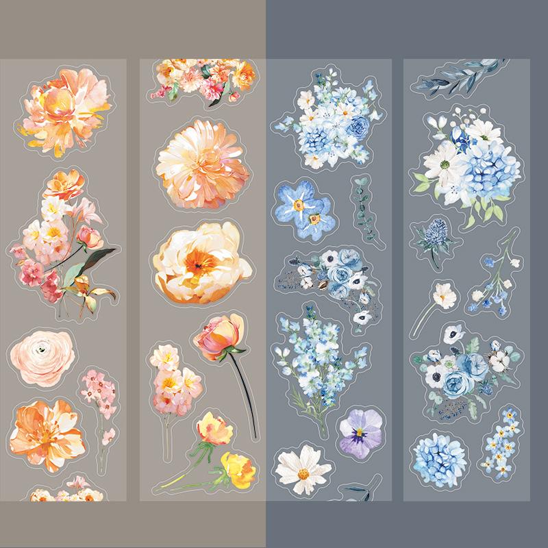 2 рулона ПЭТ-ленты с цветочным венком, креативный материал для ручной работы, для коллажей, для украшения поздравительных открыток своими руками