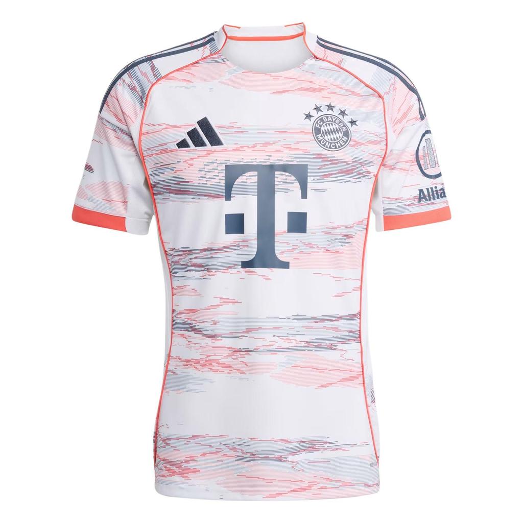 adidas ФК Бавария 25/26 Гостевая AEROREADY Удобная Универсальная Футболка с коротким рукавом Мужские Топы Белая JJ2143