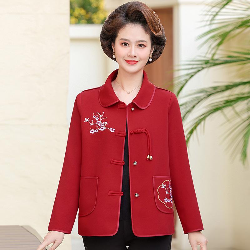Мамино весеннее модное пальто в китайском стиле для женщин среднего и пожилого возраста