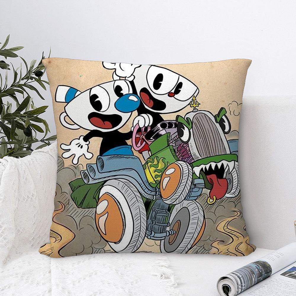 Классическая игра C-Cuphead Милая Наволочка Плюшевая Ткань Мягкая Наволочка Двусторонняя Печать Чехол для Подушки на Диван Покрывало