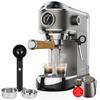 Biolomix 7008 Stainless Steel Espresso Coffee Machine,20Bar Pressure,1450W,Pressure Gauge,Milk Frother Steam Wand,Tank for Home Latte Cappuccino