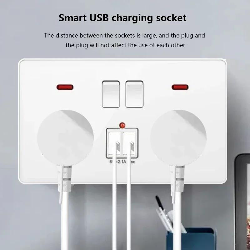 Белая настенная розетка USB стандарта Великобритании 13A, универсальная вилка Type-C для быстрой зарядки мощностью 18 Вт, настенный выключатель света, электрическая розетка