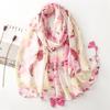 Elegant Soft Thin Scarf Wash Painting Style Women Hijab Shawls Chiffon Shawl Wrap  Four Seasons