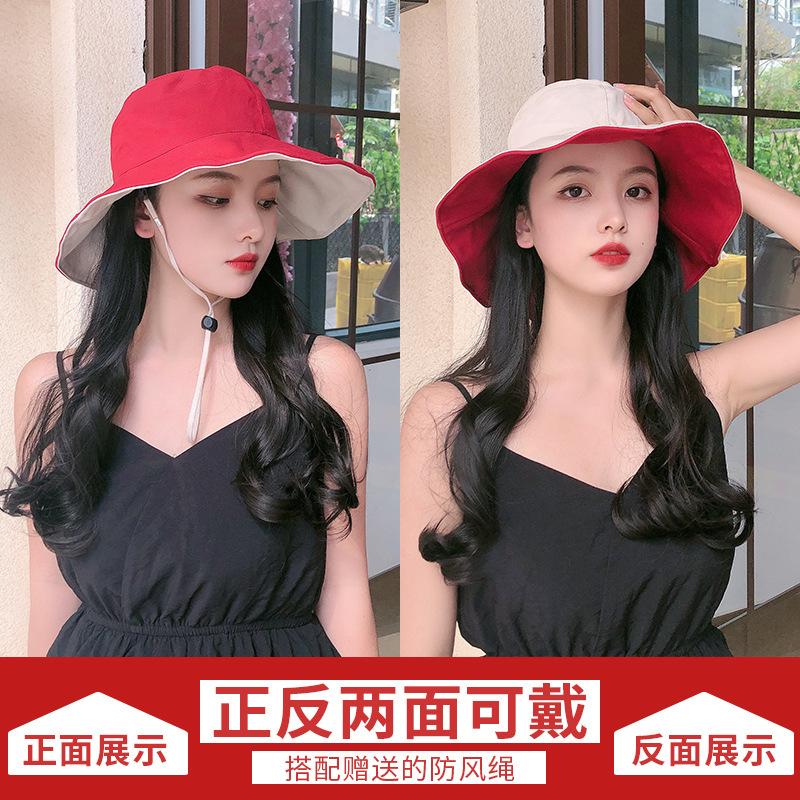 Women's summer fisherman hat, sun protection hat with large brim to cover the face, early spring and summer large brim UV protection sun hat