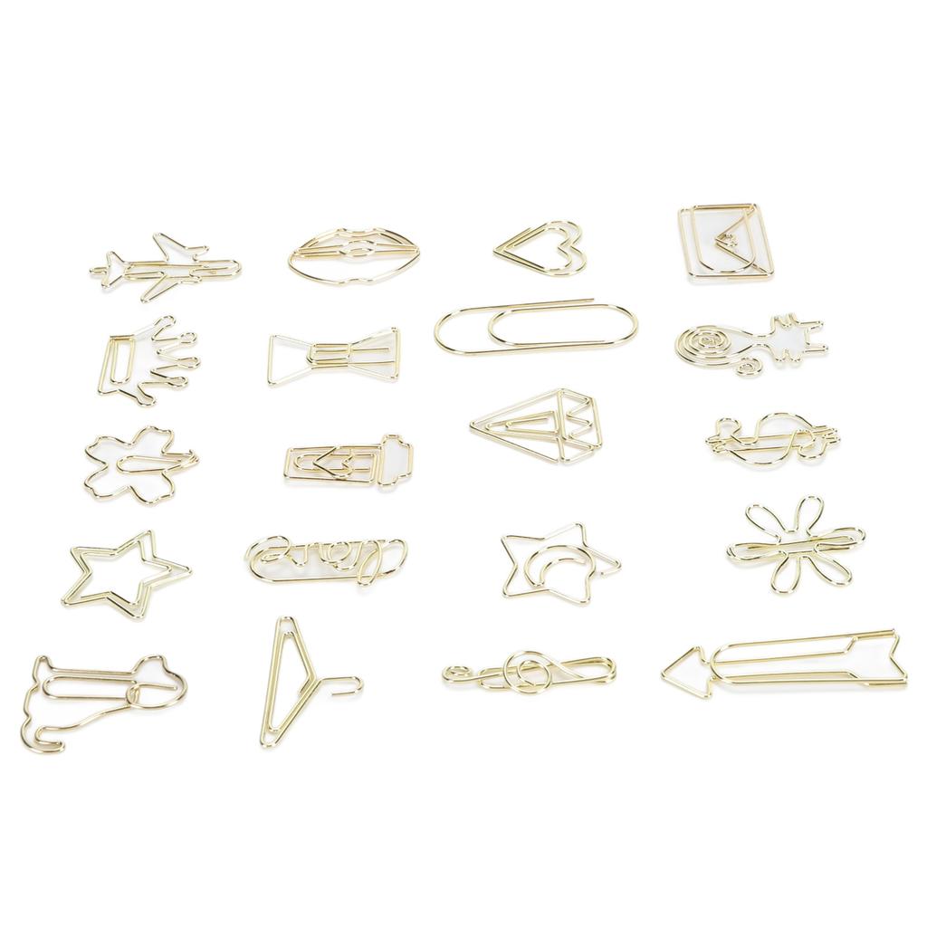 100 шт., фигурные скрепки для бумаг, предотвращающие скольжение, милые декоративные металлические закладки, скрепки для документов