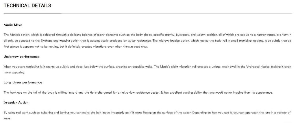 Duo Bay Ruf Manic 95 Pencil Sinking Lure CCC0715 (3486)