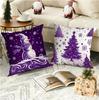 Pillow Cover Christmas Purple Simple Print Home Sofa Cushion Cover Pillow Cover