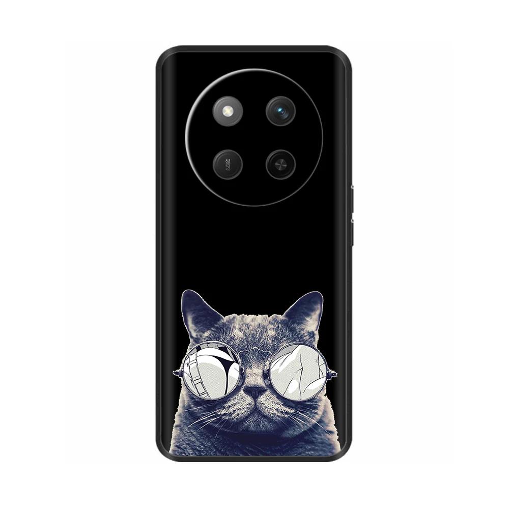 Чехол для Honor X60 5G Черный Силиконовый Мягкий Роскошный Задняя Крышка Телефона для Huawei Honor X60 Pro Расписной Ударопрочный Корпус Чехлы Para