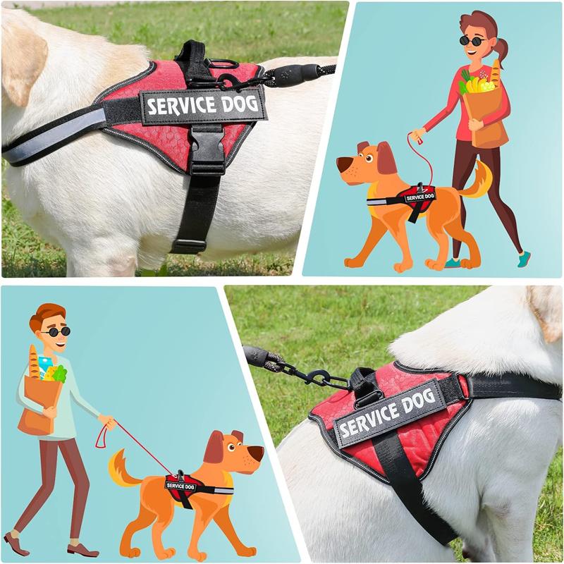 Шлейка для служебных собак, не тянет, легко надевать и снимать, светоотражающая дышащая ткань 3M, легко регулируемые поводки для домашних животных, подходит для собак среднего и большого размера