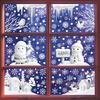 Christmas Decorations, White Snowflakes, Snowmen, Static Cling Stickers, Shop Window Decorations, Glass Stickers