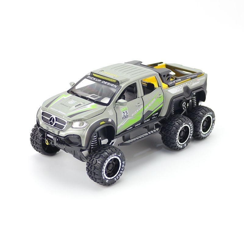Модель автомобиля пикап Mercedes Benz из сплава, игрушечная машина со светозвуковым дизайном для детей