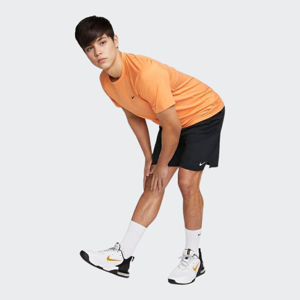 Nike Solid Color Crew Neck Pullover Short Sleeve T-Shirt Men Tops Orange DV9816-815