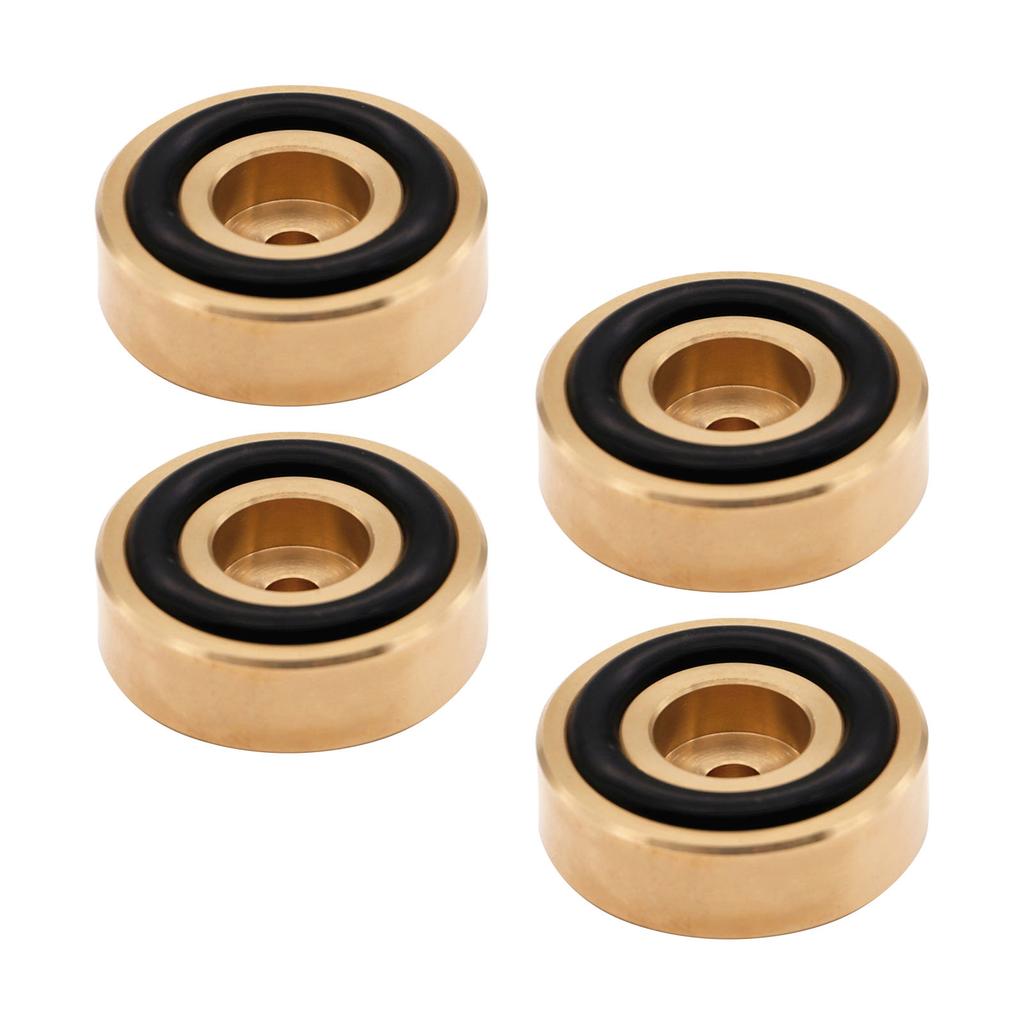 4pcs Brass Cutting Board Feet with Anti Slip Rubber Screws Kit Noise Reducing Speaker Isolation Pads for Kitchen HiFi Amplifier  