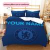 Custom Name,Chelsea FC Pattern Bedding Home Decoration Birthday Gift ( 1 duvet cover + 2 pillowcase, without core),fan merchandise.