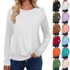 Women's Fashionable Casual Long Sleeved Solid Color Off Shoulder Round Neck Top