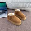 Женские зимние ботинки, утолщенные теплые короткие хлопковые ботинки из цельной коровьей шерсти, классические зимние короткие ботинки