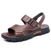 Men's Shoes Summer Cowhide Sandals Men Go Out Soft-soled Outer Wear Dual-purpose Slippers Casual Sandals Beach Shoes 2025