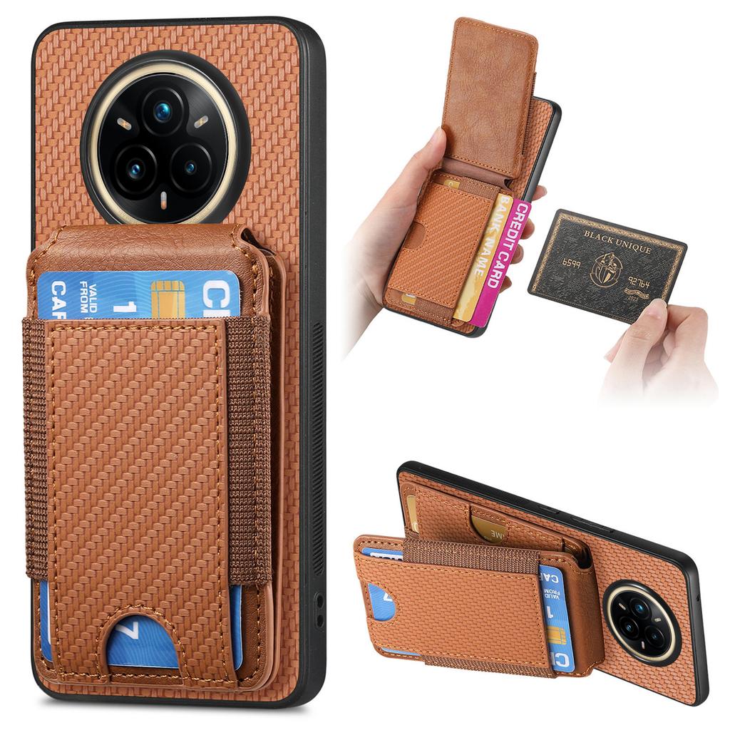 Для Realme 14 Pro 5G Чехол с держателем для карт, подставкой, кожаной задней крышкой