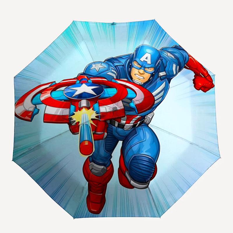 1pc Captain America, Shield Automatic Folding Umbrella - Sturdy 8-Rib Polyester Canopy,Sun-Defying Travel Companion yy251023156