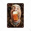Beer Vintage Beauty Metal Bar Pub Cafe Shop Wall Decoration Men  Tin Sign Art Poster Home Decor Iron Plate 20x30 Cm
