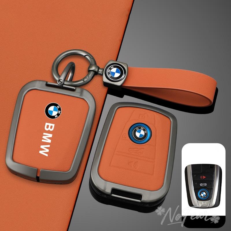 BOHQ2 Alloy Leather Car Remote Smart Key Case Cover for BMW I3 I8 Series CAR Protector Keyless Shell Holder Accessories Keychain