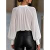 New Arrival: French-style Lantern-sleeve Tie-front Blouse – A Stylish Top for Women’s Everyday Wear