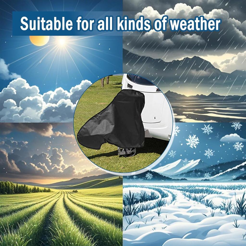 Caravan Hitch Cover - Trailer Hitch Cover With Breathable Oxford & Waterproof PVC Fabric, Adehoei 19 * 24.8 * 35" Travel Trailer Tongue Towing RV