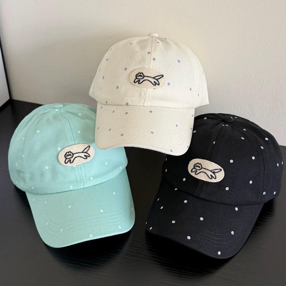 Polka Dots Peaked Cap Cartoon Cat Snapback Hat New Baseball Hat Outdoor