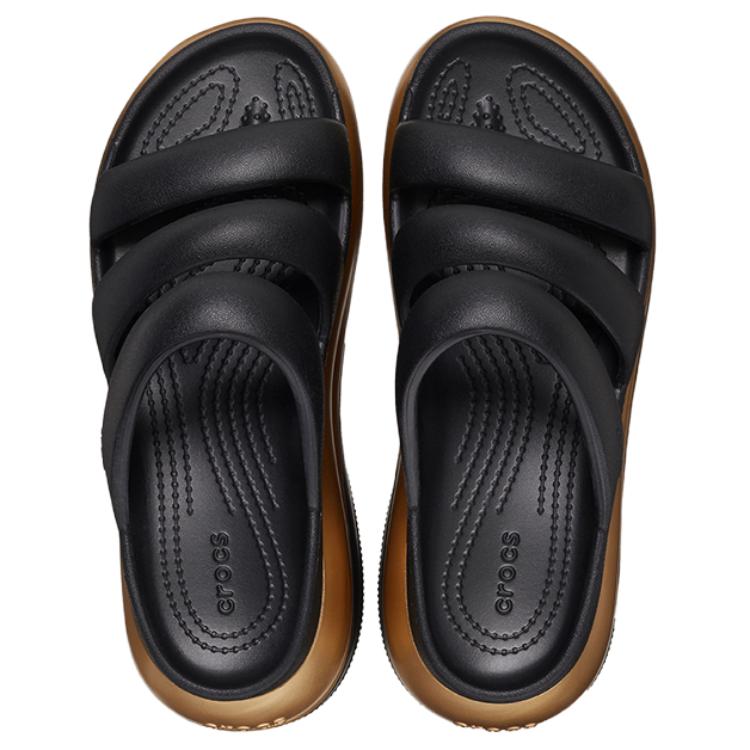 Crocs Нескользящие Износостойкие Нескользящие Износостойкие Шлепанцы для Скольжения Женские Черно-Золотые 210459-072