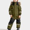 Children's Fashion Outdoor Waterproof Fleece-Lined Thickened Warm Boys' And Girls' One-Piece Ski Suit