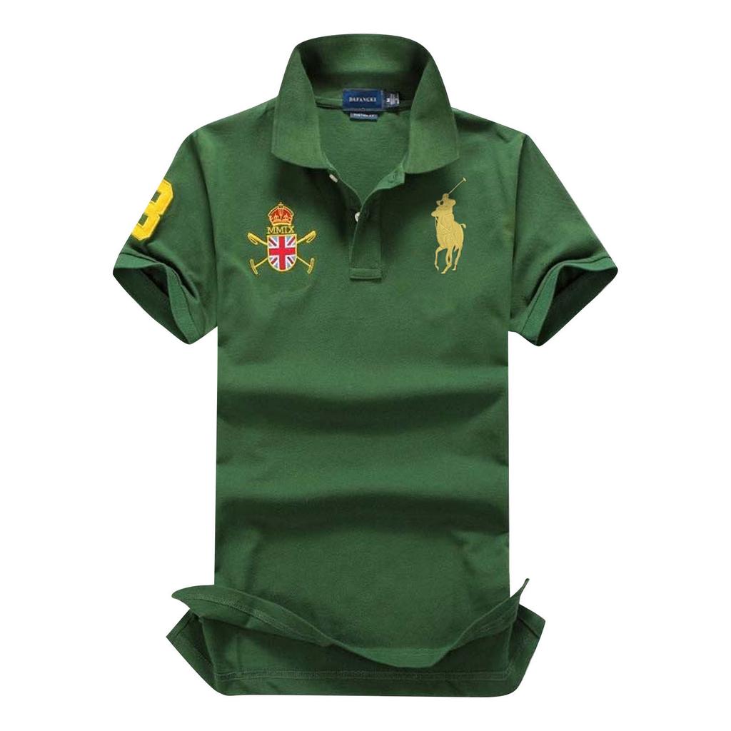 Летняя повседневная мужская рубашка с короткими рукавами и лацканами Павла с вышивкой малайзийской короны, рубашка большого размера с короткими рукавами