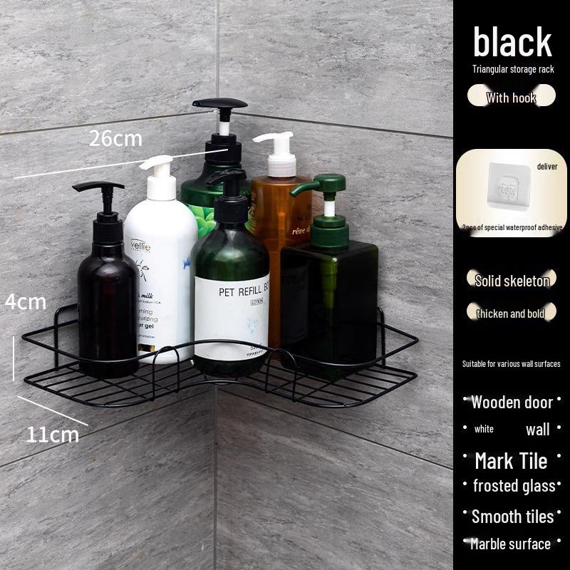Угловая полка для хранения в ванной без сверления - Настенная стойка-органайзер для туалетных принадлежностей